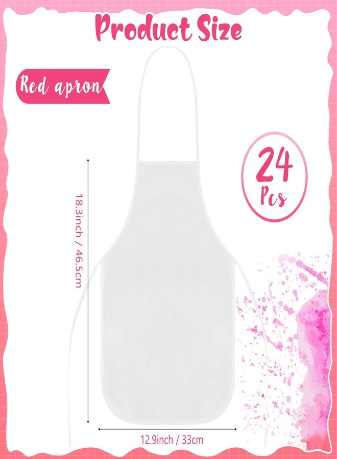 Liitrsh 24 Pcs Kids Painting Aprons for Paint Party Children's Artists Smocks Fabric Aprons Toddler for Baking, Kitchen(White) - Image 2